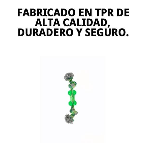 mordedor tpr 26 cm green moly | juguete resistente para masticar y fortalecer la mandíbula
