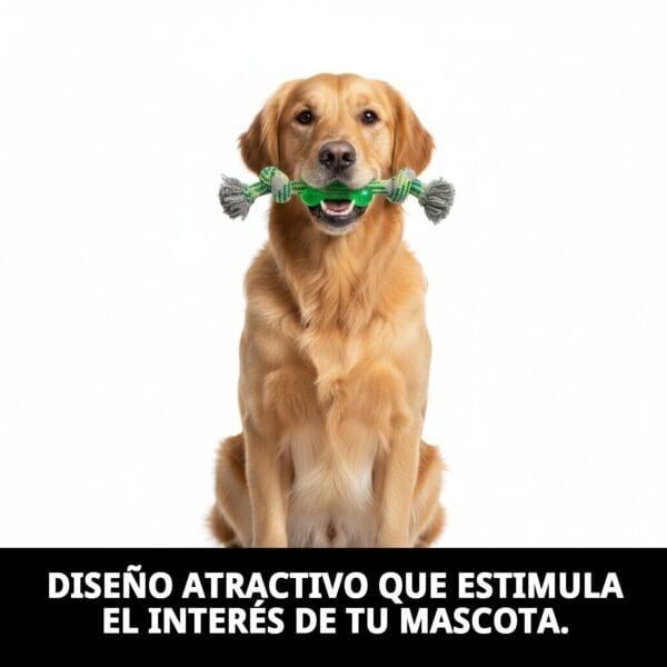 mordedor tpr 26 cm green moly | juguete resistente para masticar y fortalecer la mandíbula