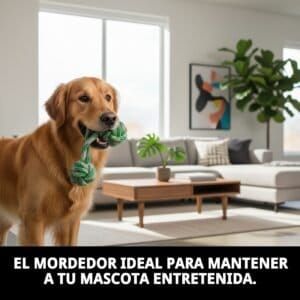 mordedor asa con pelota 18 cm tpr green moly | juguete resistente para morder y tirar