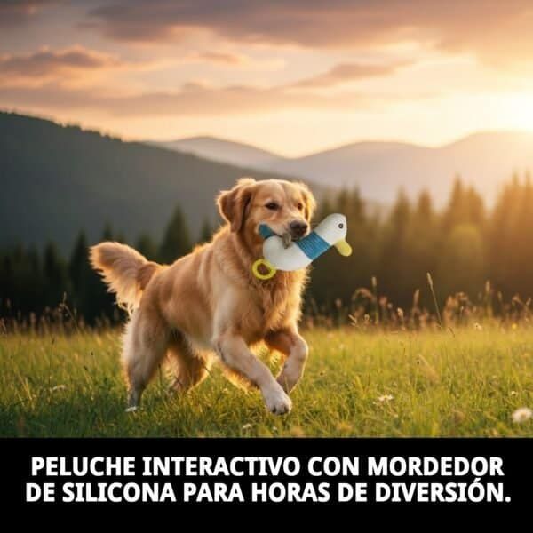 peluche duck con mordedor de silicona 22 cm moly | juguete interactivo, suave y resistente para perros