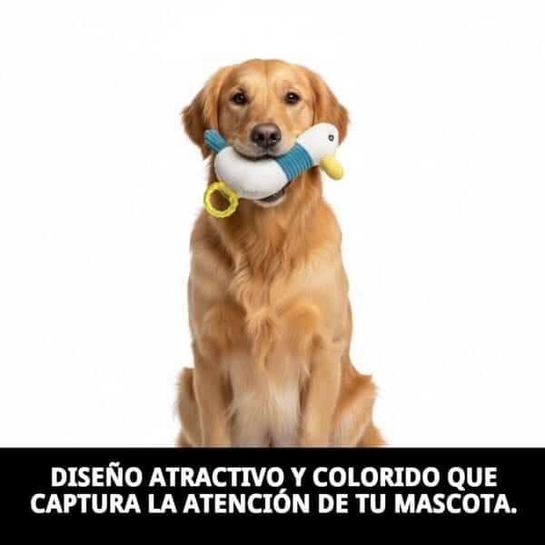 peluche duck con mordedor de silicona 22 cm moly | juguete interactivo, suave y resistente para perros