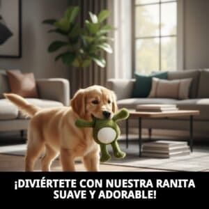 peluche ranita para perros 20 cm moly | juguete suave con sonido y súper adorable