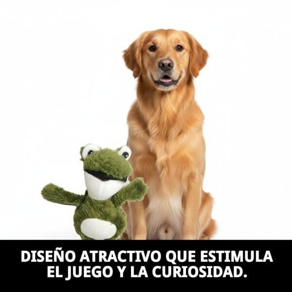 peluche ranita para perros 20 cm moly | juguete suave con sonido y súper adorable