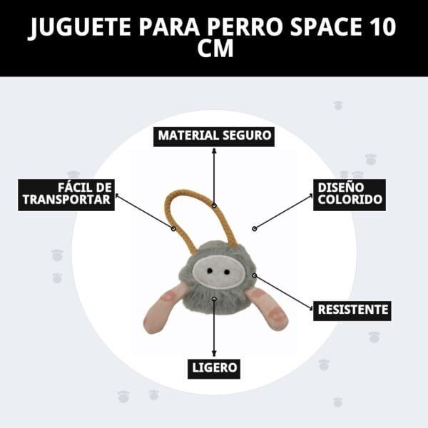 juguete space para perros 10 cm moly | mordedor suave, resistente y perfecto para cachorros