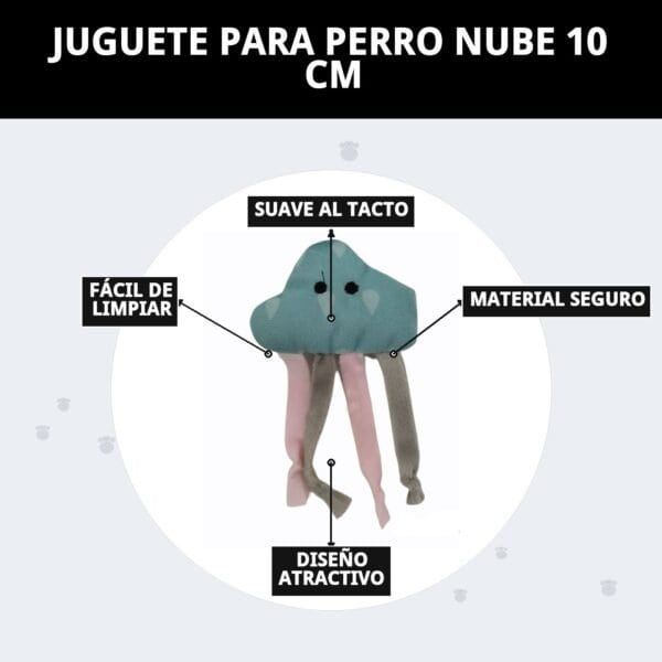 juguete nube para perros raza pequeña 10 cm moly | mordedor suave y resistente para perros pequeños