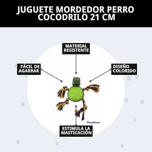 mordedor cocodrilo para perros 21 cm moly | juguete resistente y estimulante