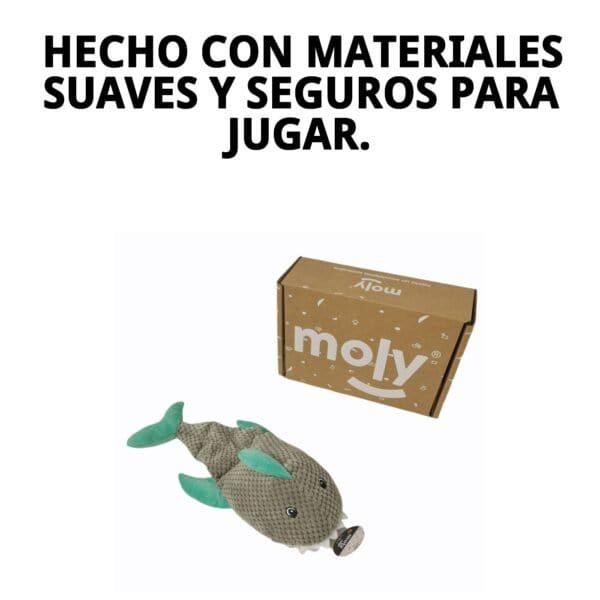 peluche tiburón para perros 37 cm moly | juguete interactivo con sonido y súper suave