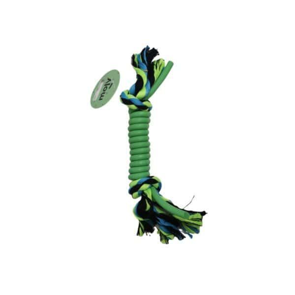 mordedor para perros de silicona y algodón 25 cm | juguete resistente y limpia dientes moly calidad