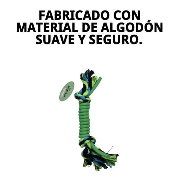 mordedor para perros de silicona y algodón 25 cm | juguete resistente y limpia dientes moly calidad