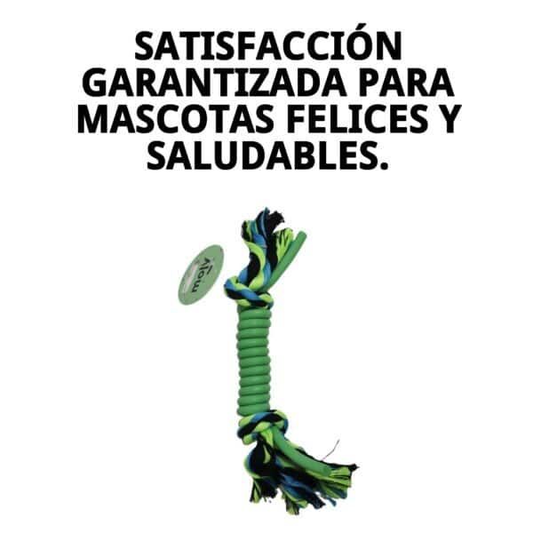 mordedor para perros de silicona y algodón 25 cm | juguete resistente y limpia dientes moly calidad