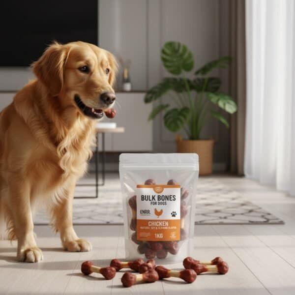 huesitos enrollados con pollo natural 1 kg moly | snack en granel para perros con soja y almidón | alta palatabilidad