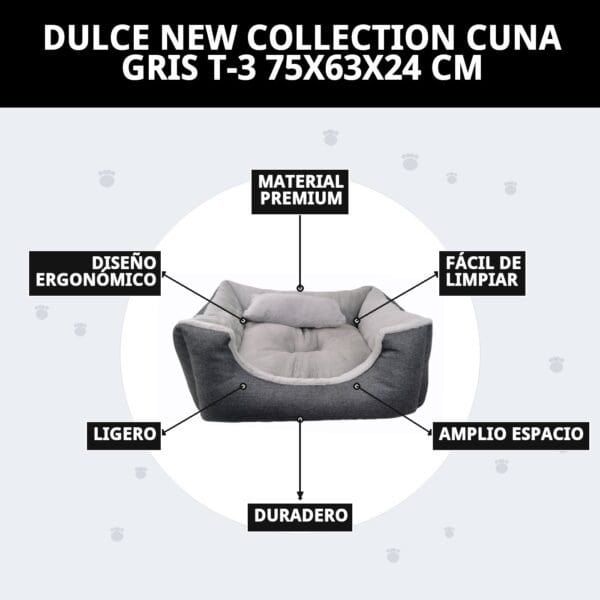 dulce new collection cuna gris t 3 75x63x24 cm