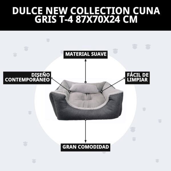 dulce new collection cuna gris t 4 87x70x24 cm