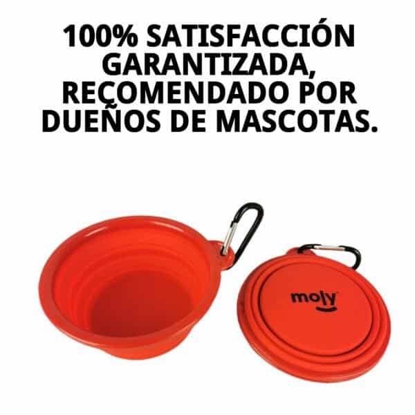 comedero plegable de silicona 350 ml moly | con mosquetón incluido portátil, antideslizante y perfecto para viajes