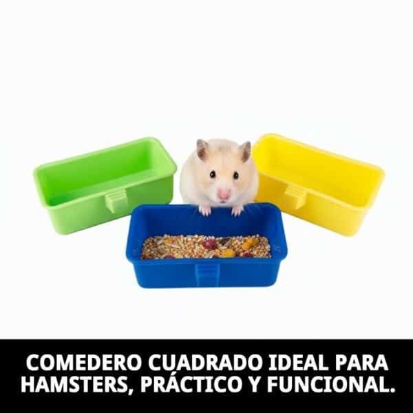 comedero cuadrado hamster