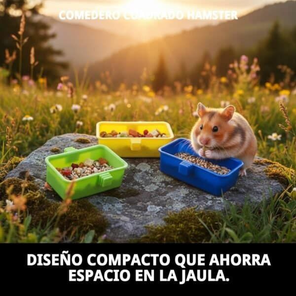 comedero cuadrado hamster