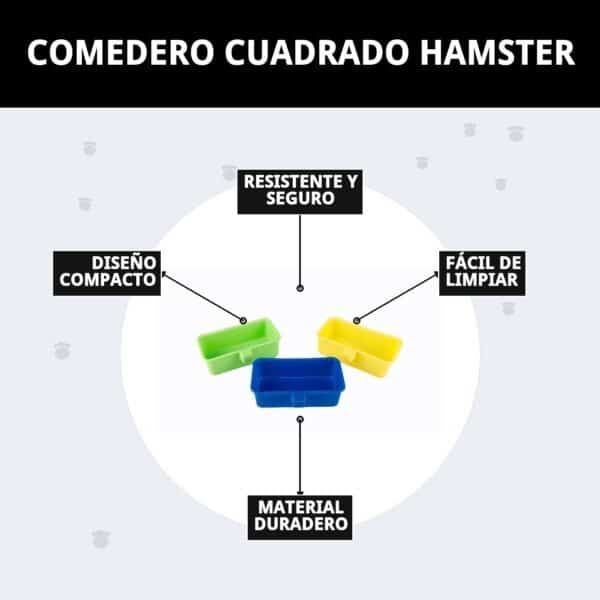 comedero cuadrado hamster