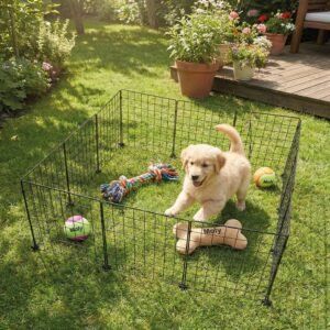 parque para perros 12 piezas 35x35 cm | corral modular para mascotas ajustable y seguro
