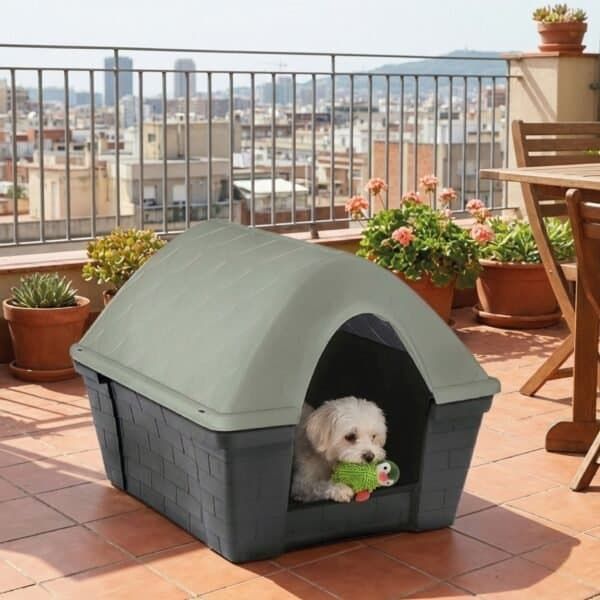 caseta happy medium stefanplast 82×68×62 cm | casa para perros resistente, confortable y fácil de limpiar