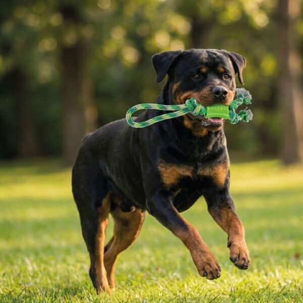 lanzador mordedor green 35 cm moly | juguete resistente para perros activos