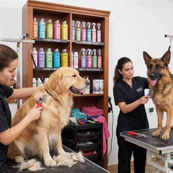 Alt text: Servicios de peluquería canina con profesionales en TodoMASKOTAS, peluquería y cuidado para perros y mascotas.