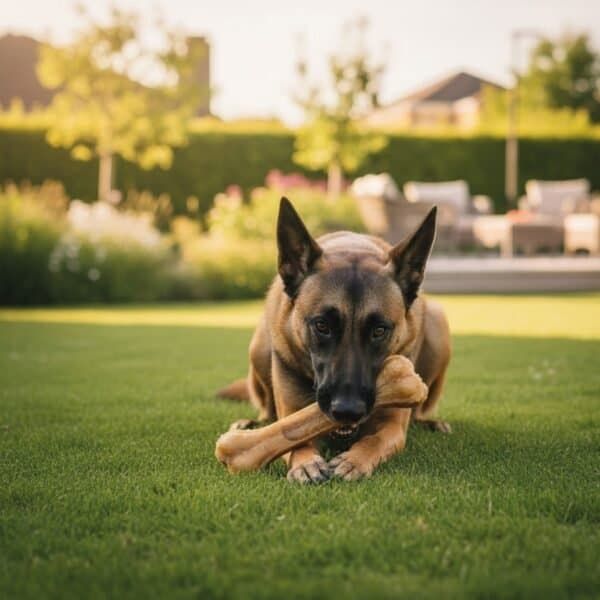 Hueso prensado para perros medianos y grandes, snack durable, perfecto para morder y entretener.