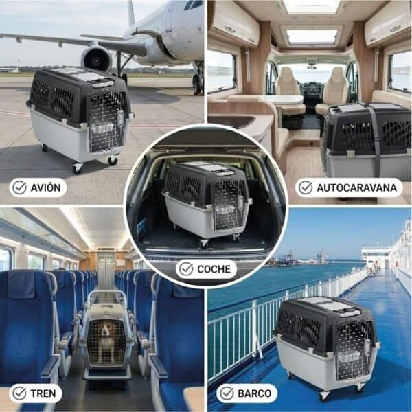 transportín gulliver iata n.º 4 | homologado para avión, barco, tren, autocaravana y coche