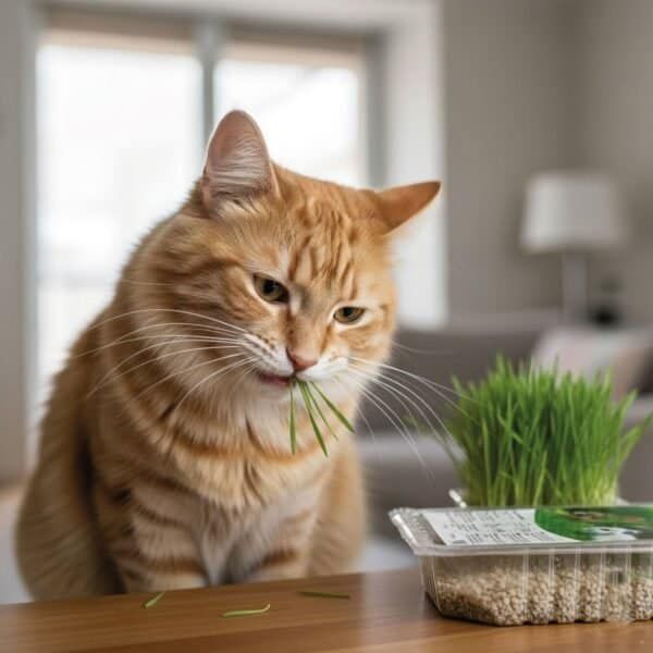 hierba para gatos con bandeja moly ecológica | ayuda digestiva natural y antiestrés