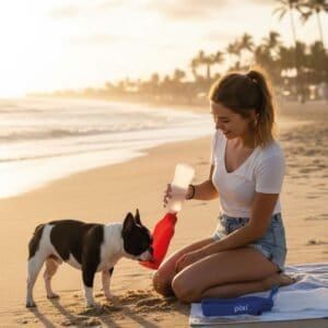 bebedero de viaje para perros 500 ml | hidratación práctica y segura en paseos – moly