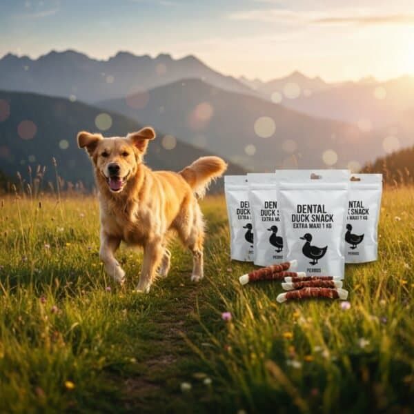 dental snack de pato extra maxi 1 kg | masticación prolongada y cuidado dental para perros grandes