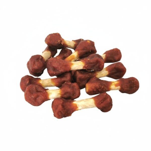 huesitos enrollados con pollo natural 1 kg moly | snack en granel para perros con soja y almidón | alta palatabilidad