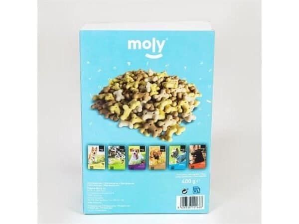 Galletas Puppy 400g de Moly, snack saludable y nutritivo para cachorros. Perfecto para mantener a tu perro feliz y saludable.