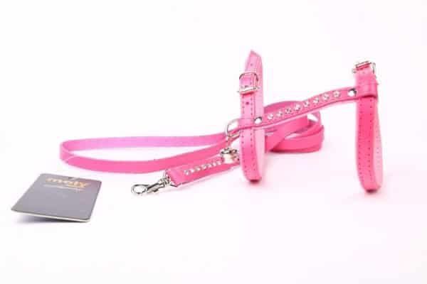 Correa y arnés rosa con cristal en tienda online TodoMASKOTAS para mascotas elegantes.