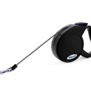 Cuerda ligera para perros pequeños con sistema extensible y clip de seguridad.