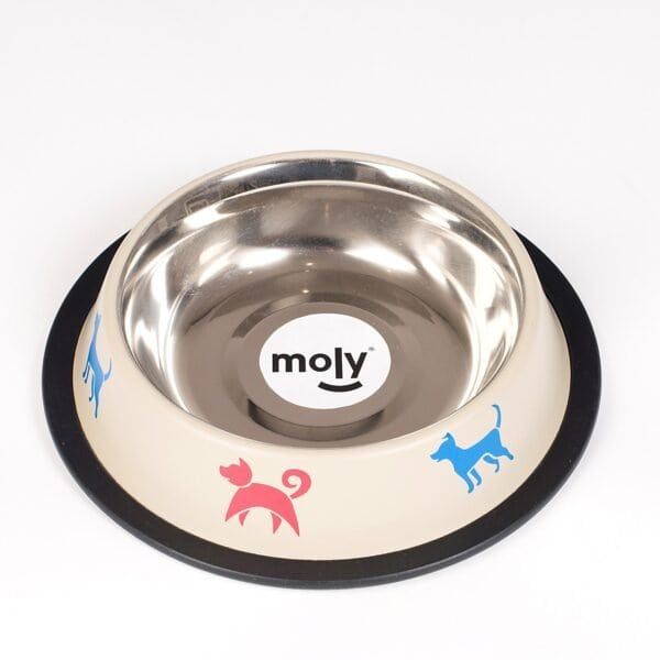 comedero de acero anti deslizante draw mascot – 16 cm / 0,55 l