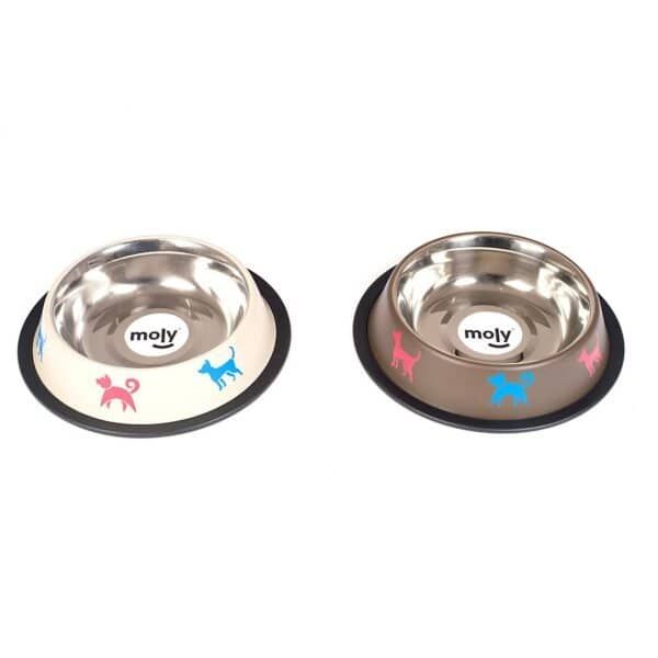 comedero de acero anti deslizante draw mascot – 16 cm / 0,55 l