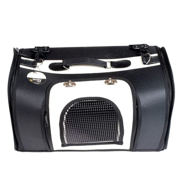 transportín nylon prestige 43×25×29 cm | bolsa de transporte cómoda y segura para perros y gatos – moly
