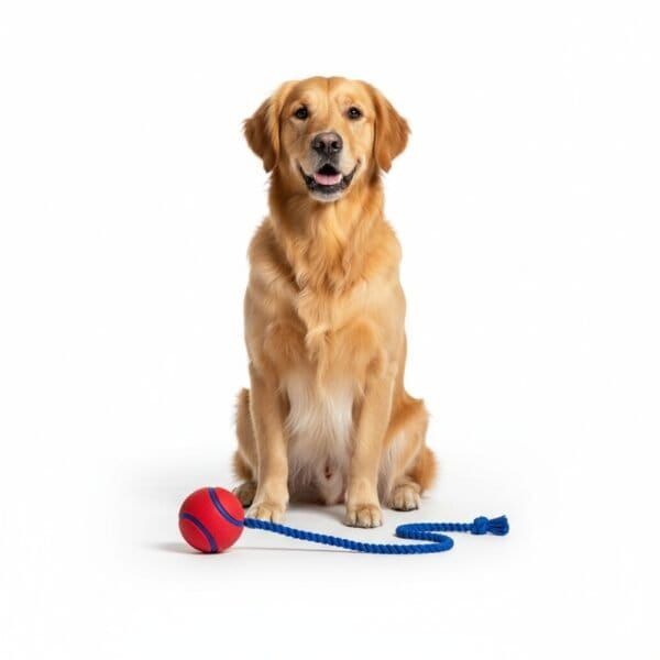 pelota caucho 6cm c/ramal nylon