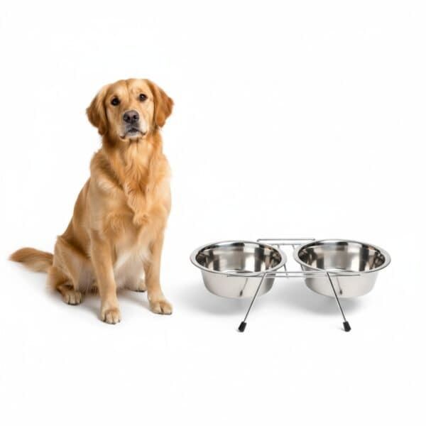 comedero doble 21cm c/soporte 2 x 1,60 l