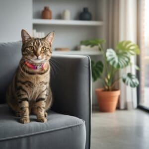 collar gato fluorescente