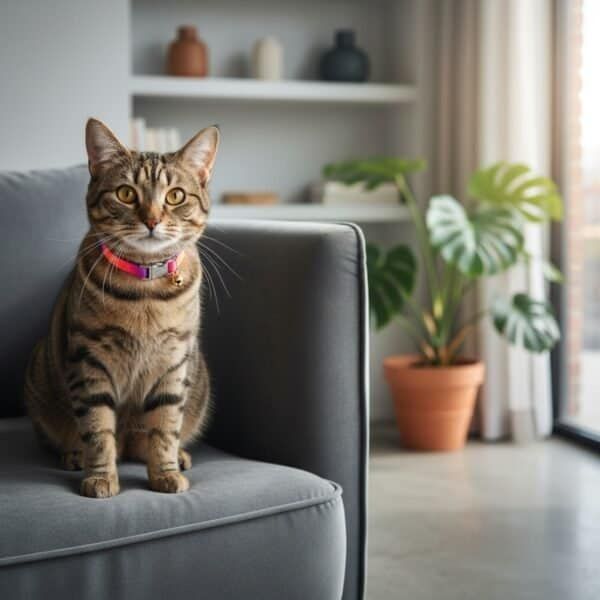 collar gato fluorescente