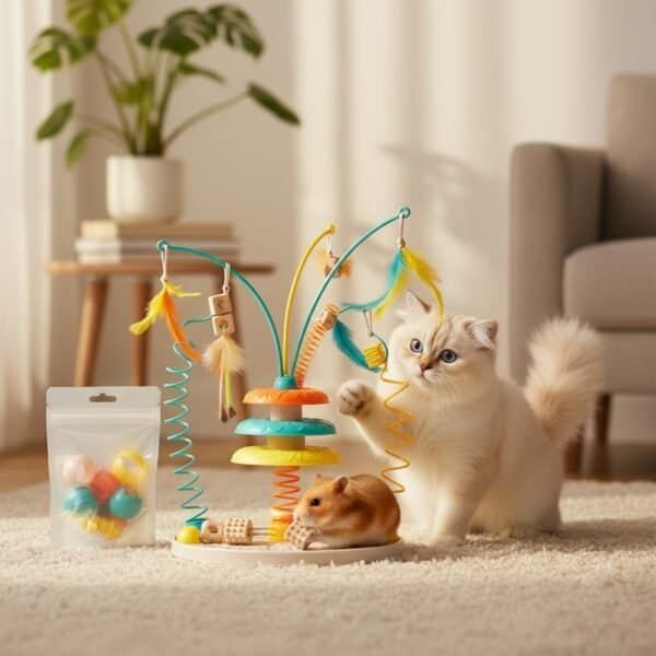 juguete interactivo gato hamster colecc spring