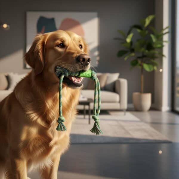 lanzador mordedor green 35 cm moly | juguete resistente para perros activos