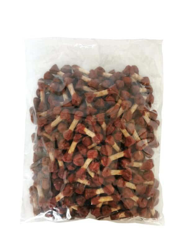 huesitos enrollados con pollo natural 1 kg moly | snack en granel para perros con soja y almidón | alta palatabilidad