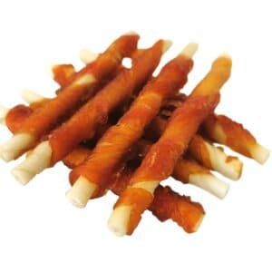 piel de vacuno natural con filete de pollo de corral 1 kg | snack natural en granel para perros | alta proteína moly