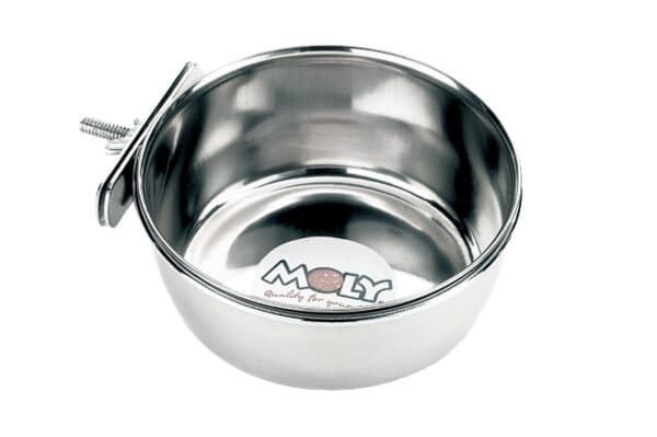 Comedero de acero inoxidable ajustable, ideal para perros y gatos, fácil de limpiar y duradero.