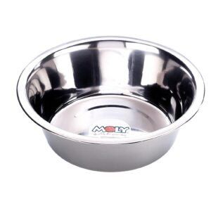 Comedero de acero inoxidable para mascotas, 21 cm, resistente y ecológico. Ideal para perros y gatos, fácil de limpiar y duradero.