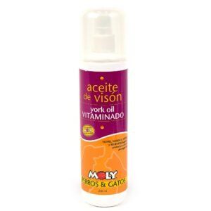 Aceite de visón York Oil moly 200 ml, para brillo y nutrición del pelaje largo y delicado.