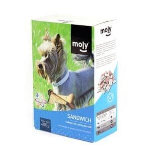 Galleta rellena para perros, snack crujiente y sabroso, ideal para perros activos, en 400 g.