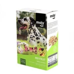 Galletas de fruta para perros, snack saludable Macedonia, 400 gramos de Moly.